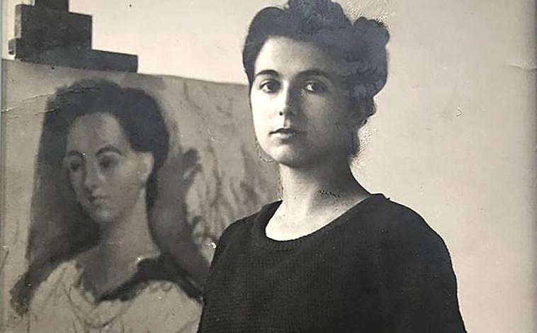 Imagen - Miradas. Retrato de una joven Rosario de Velasco pintando en su estudio.
