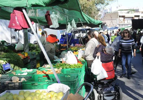 Imagen de archivo de un mercadillo.