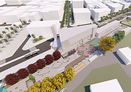 Recreación de la losa del AVE a la altura de la estación intermodal.