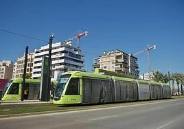 Tranvía de Murcia, en una imagen de archivo.