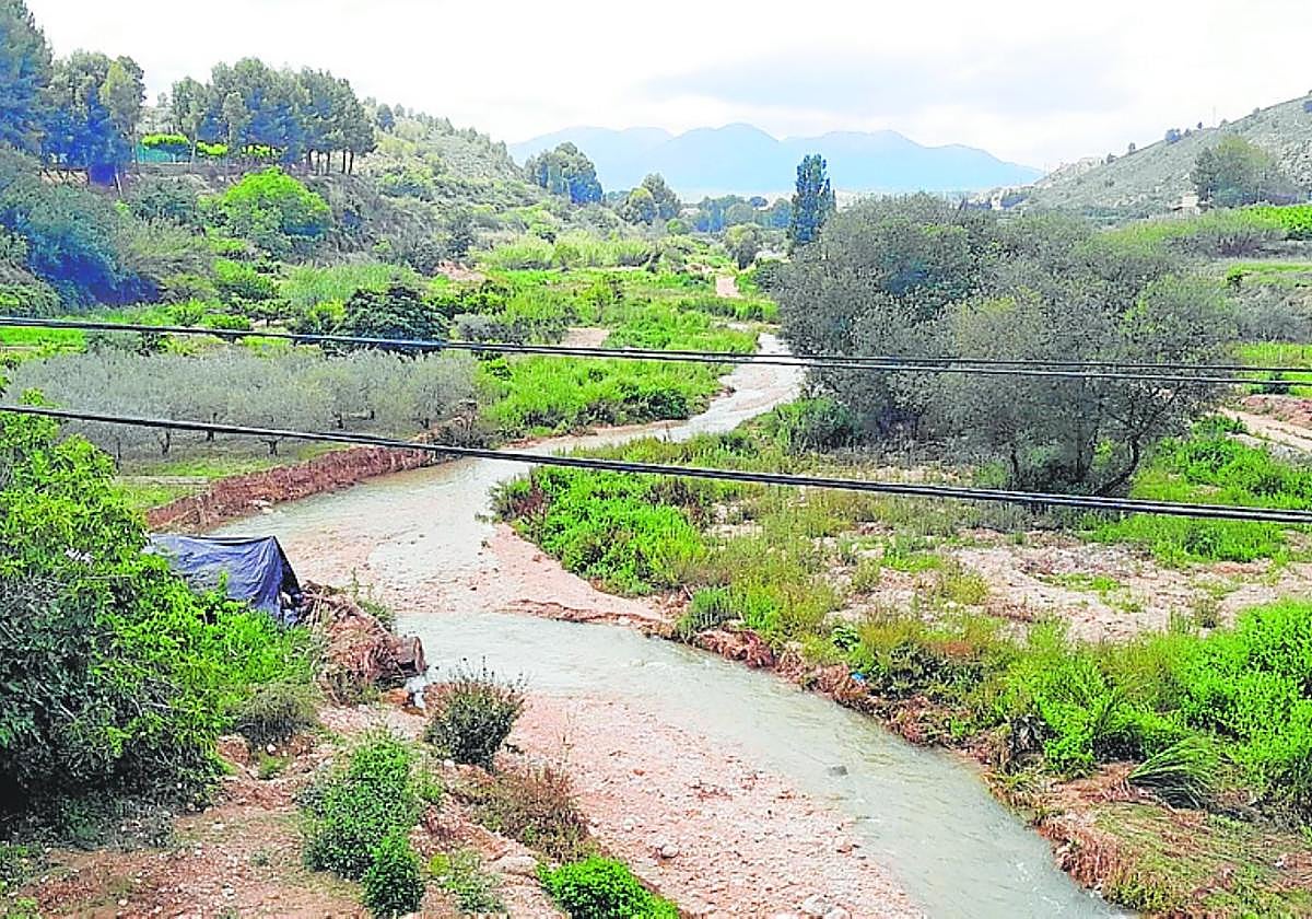 Estado que presenta el tramo del río que será restaurado por la CHS.