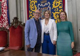 Manuel Padín, Noelia Arroyo y Ana Belén Castejón, en el último Pleno de esta legislatura.