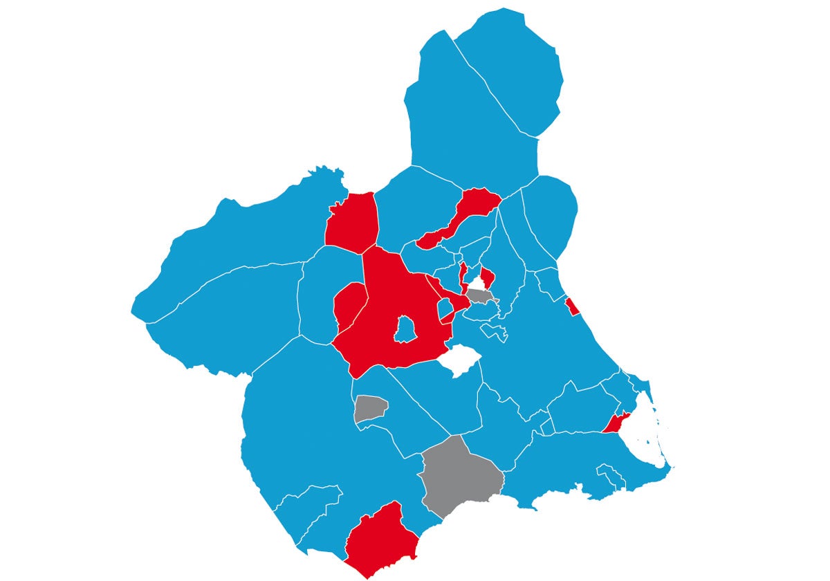 Los ayuntamientos de la Región de Murcia viran a la derecha