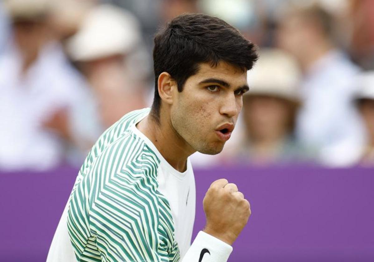 Carlos Alcaraz, durante el partido de semifinales frente a Sebastian Korda.