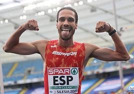 Mo Katir, tras la victoria.