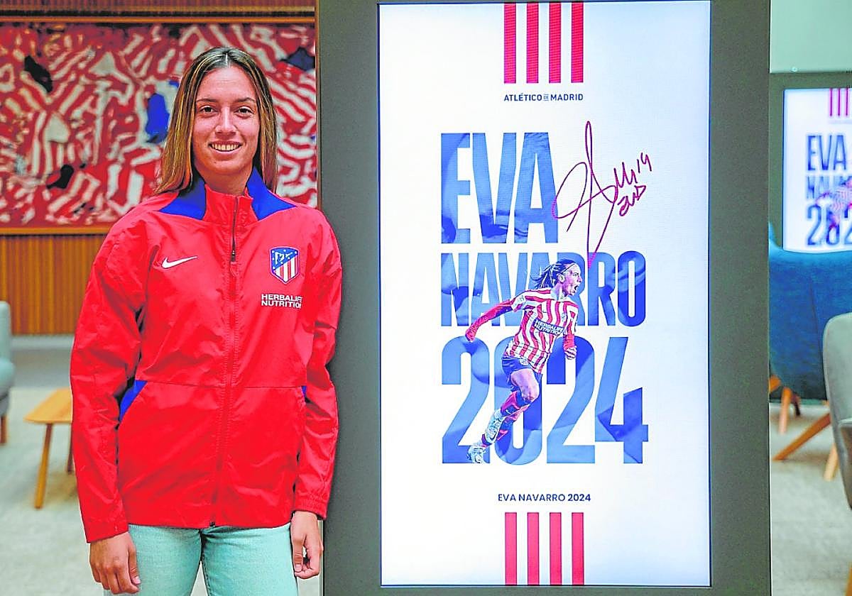 Eva Navarro, esta semana tras renovar con el Atlético de Madrid.