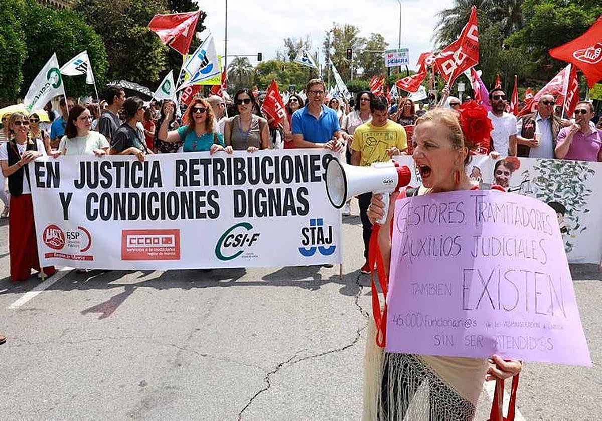 Protesta de los funcionarios de Justicia, el pasado 1 de junio.