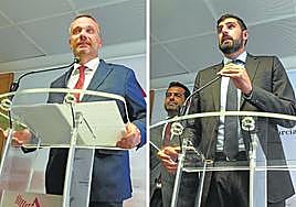 Joaquín Segado, portavoz del PP, y José Ángel Antelo, presidente regional de Vox.