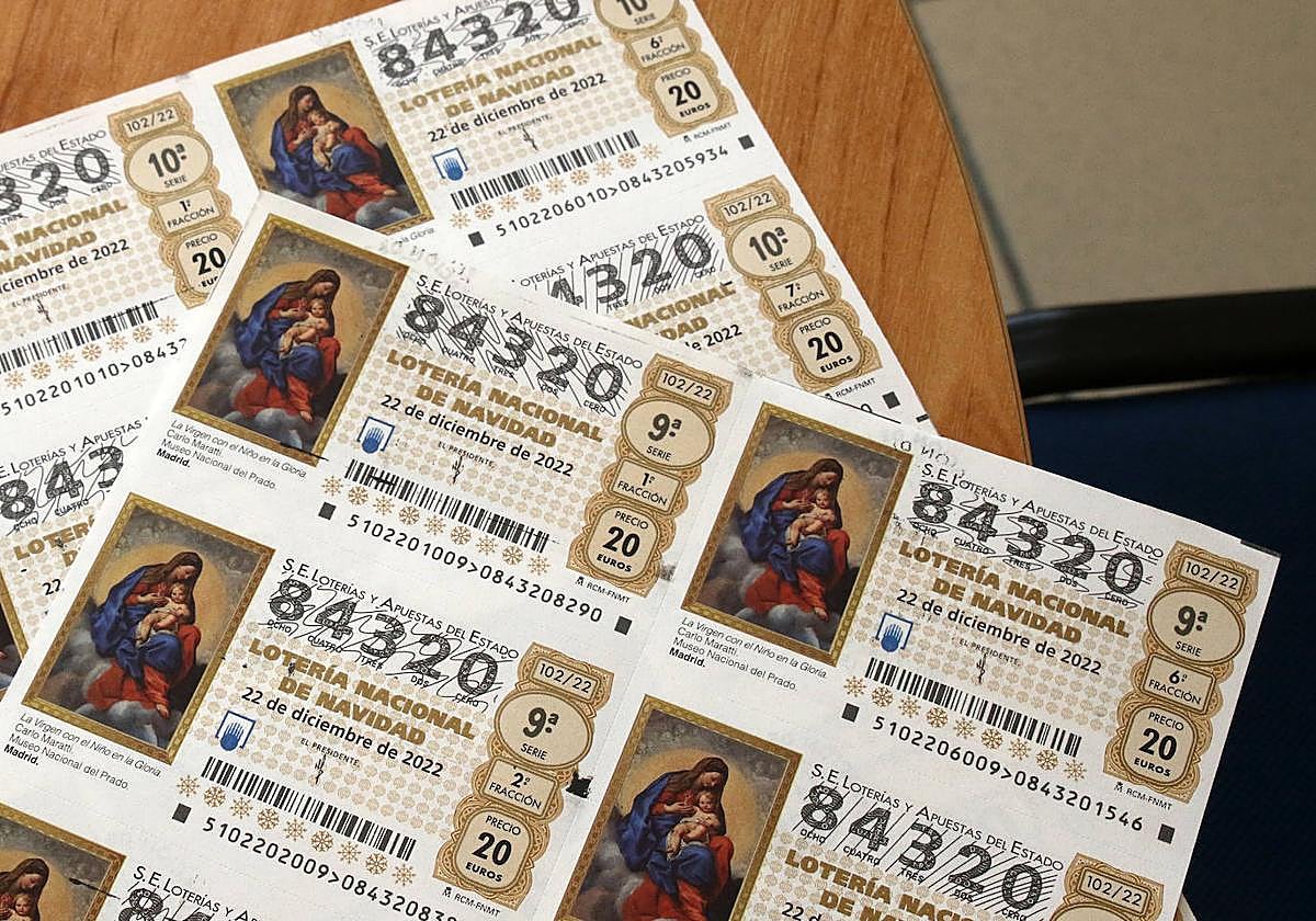Décimos de la Lotería de Navidad.