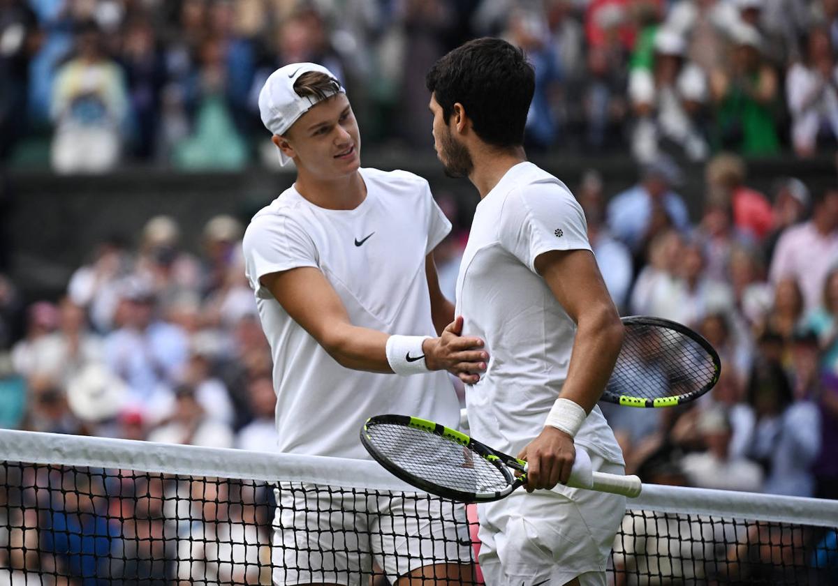 Las imágenes del partido Alcaraz-Rune en Wimbledon