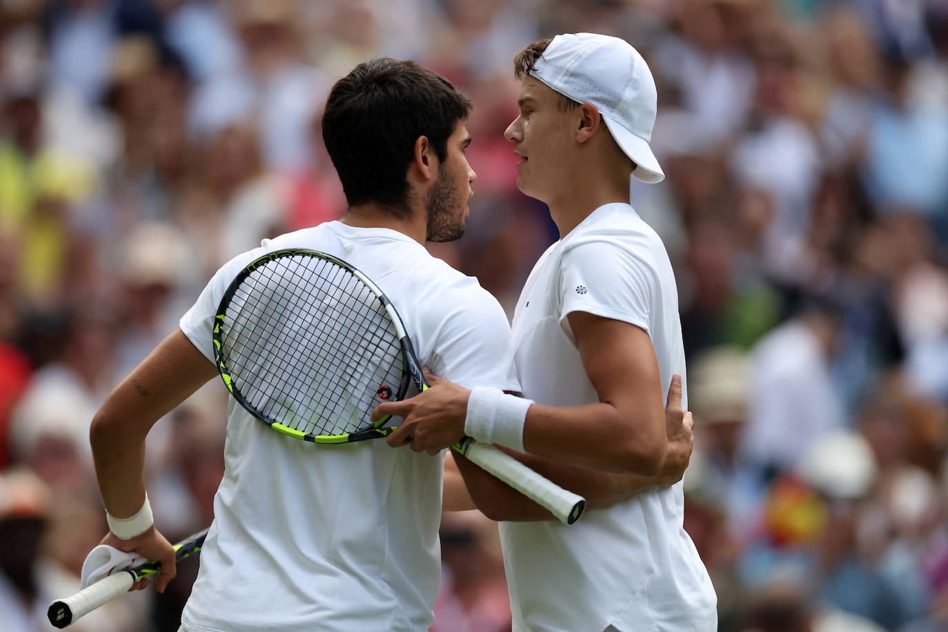 Las imágenes del partido Alcaraz-Rune en Wimbledon