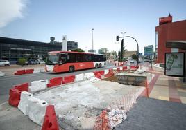 Obras del plan de movilidad en Espinardo.