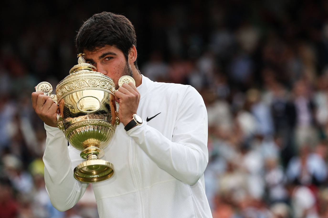 La final de Wimbledon entre Carlos Alcaraz y Novak Djokovic, en imágenes