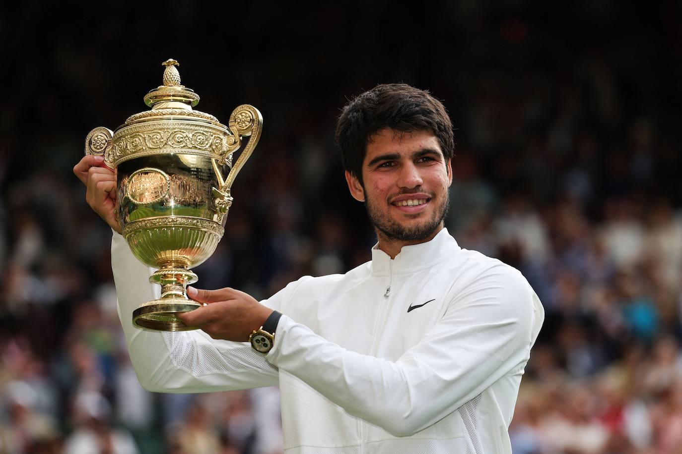 La final de Wimbledon entre Carlos Alcaraz y Novak Djokovic, en imágenes