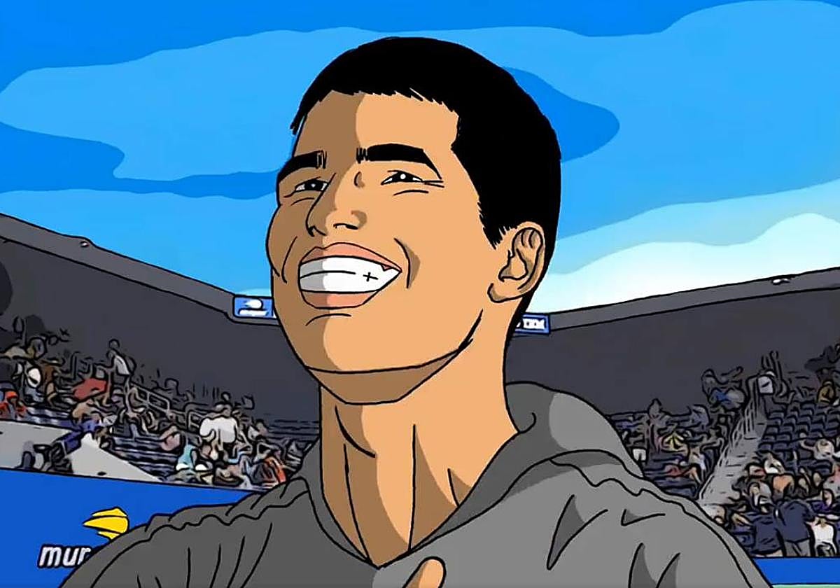 El dibujo animado de Carlos Alcaraz.