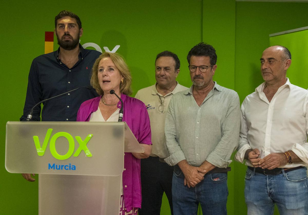 Comparecencia de los candidatos de Vox por la Región de Murcia, en imágenes