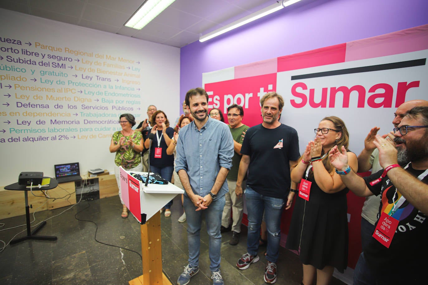 Comparecencia de los candidatos de Sumar por la Región de Murcia, en imágenes