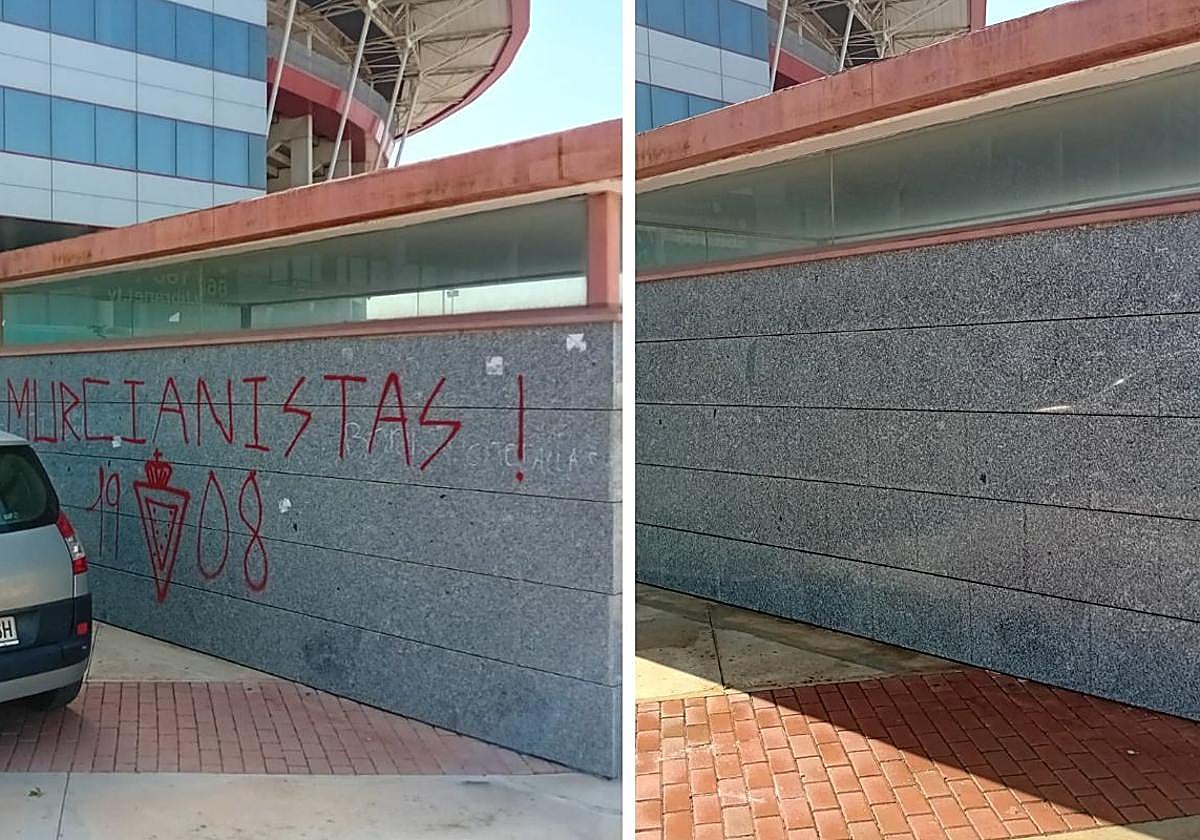 El antes y el después del Enrique Roca tras la eliminación de las pintadas.