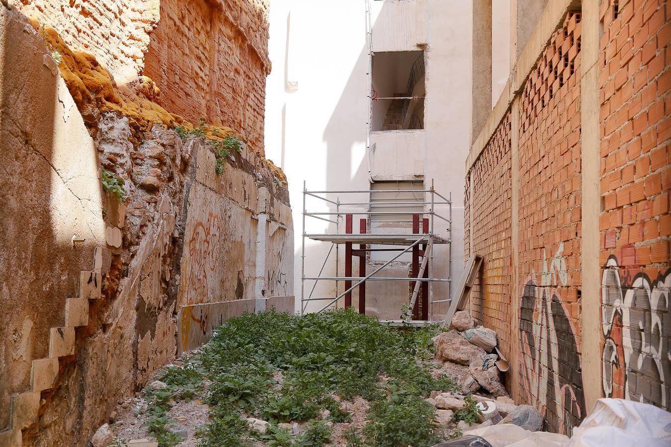 Trabajos sin terminar en la casa natal de Isaac Peral.