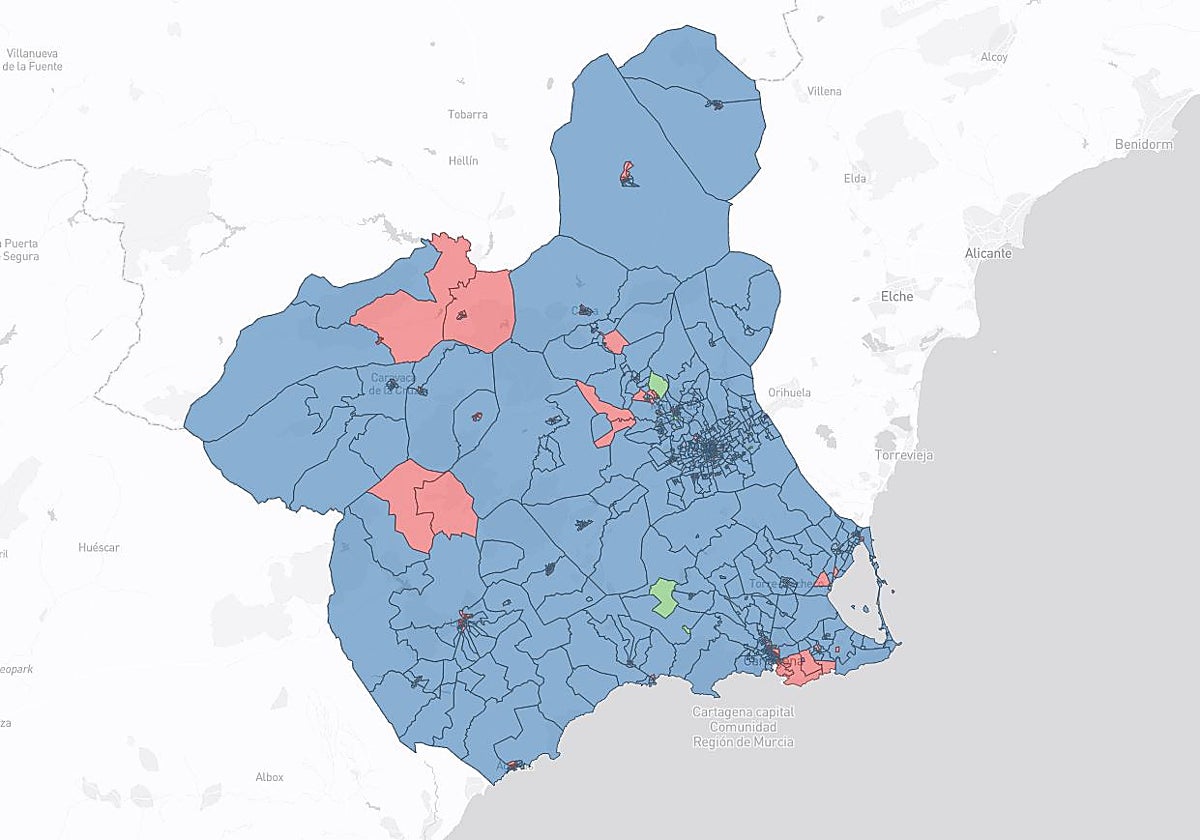 Consulta el voto calle a calle de las elecciones generales en la Región de Murcia