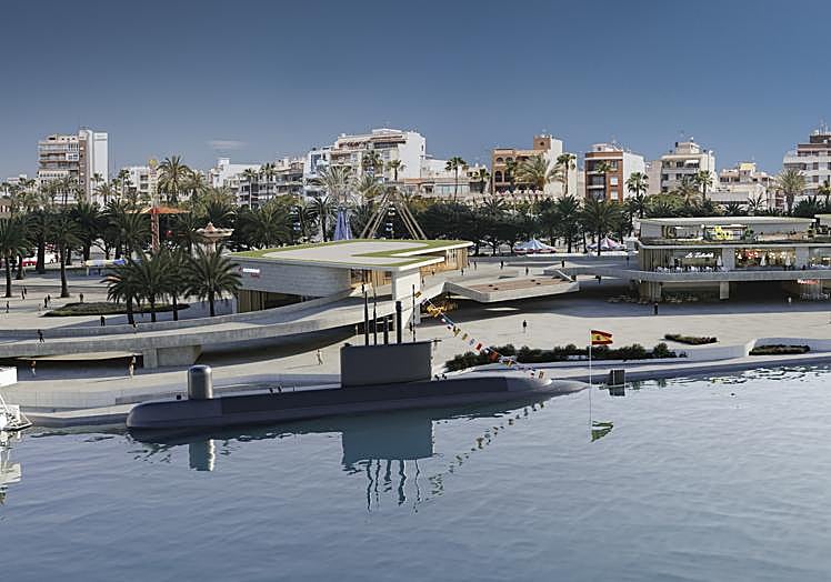 Recreación del nuevo centro de ocio Paseo del Mar, en el puerto de Torrevieja.