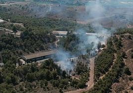 Imagen aérea de la zona afectada por el fuego.
