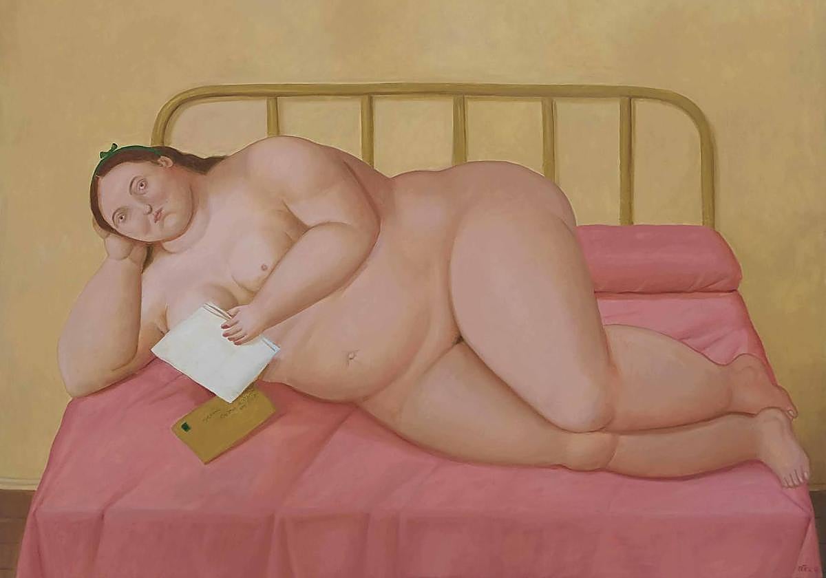 Trazo sinuoso y voluminoso. 'La carta' (2018). Óleo sobre lienzo.