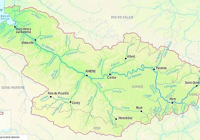 Mapa del río Somme.