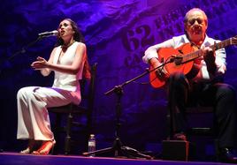 Rocío Luna, durante su actuación en las semifinales del Cante de las Minas.