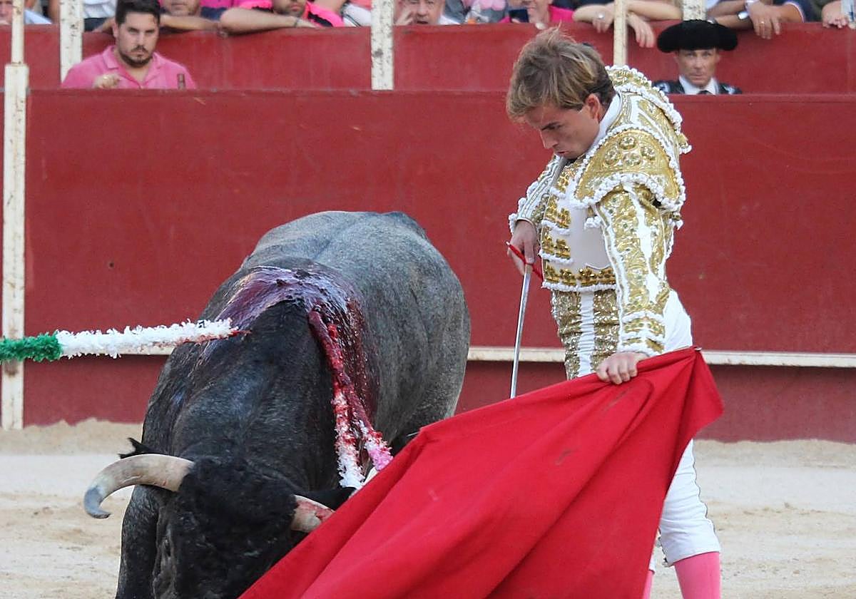 Acebo, este domingo, durante la segunda novillada.