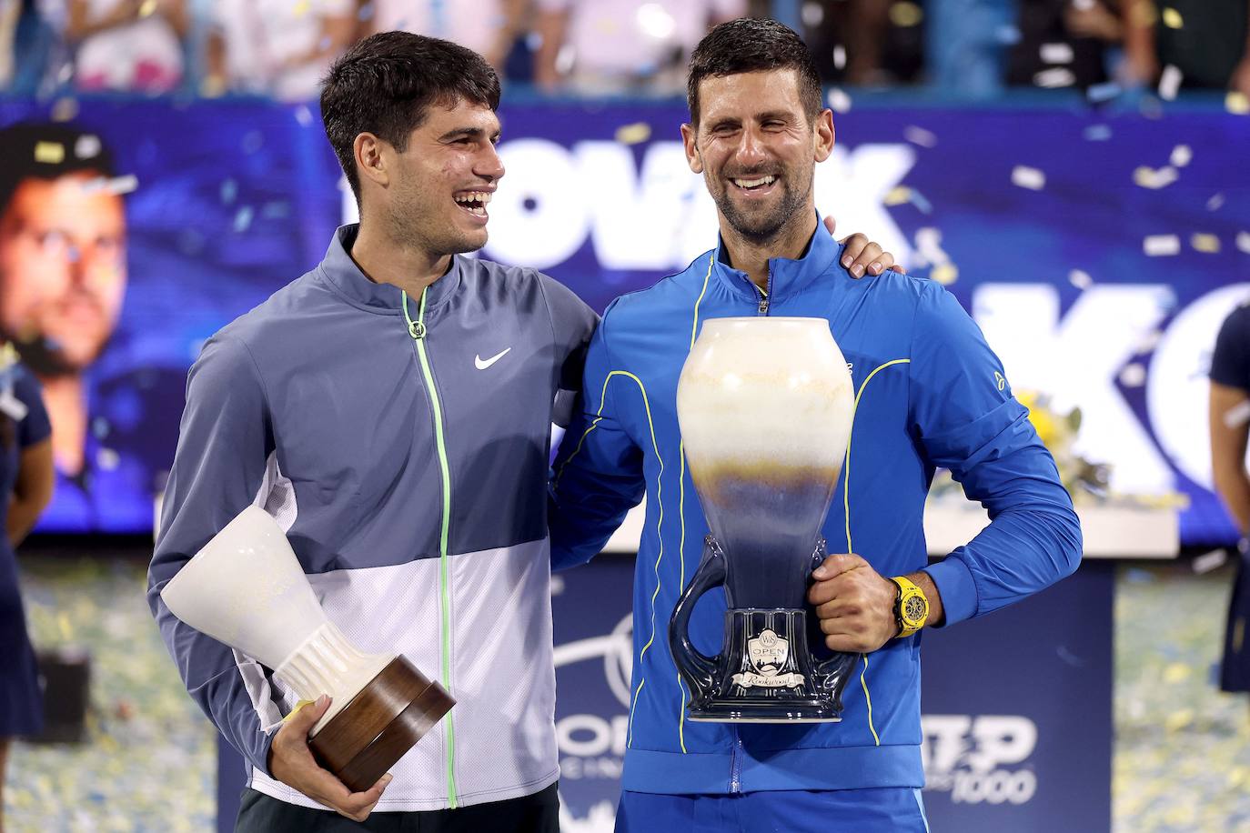 La final de Cincinnati entre Alcaraz y Djokovic, en imágenes