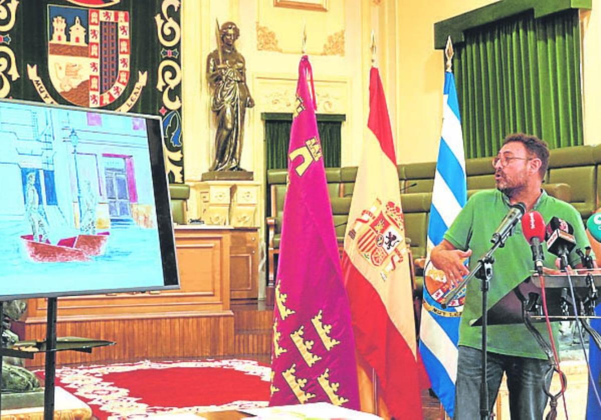 Medina y Navarro, en la presentación del diseño, ayer.