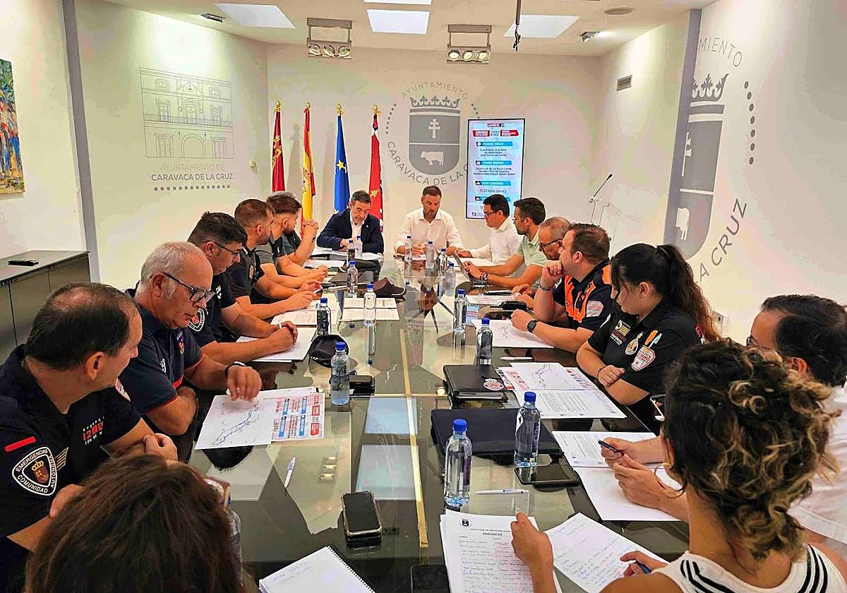 La reunion de la Junta Local de Seguridad ha tenido lugar esta mañana en la Sala de Prensa del Ayuntamiento de Caravaca de la Cruz.