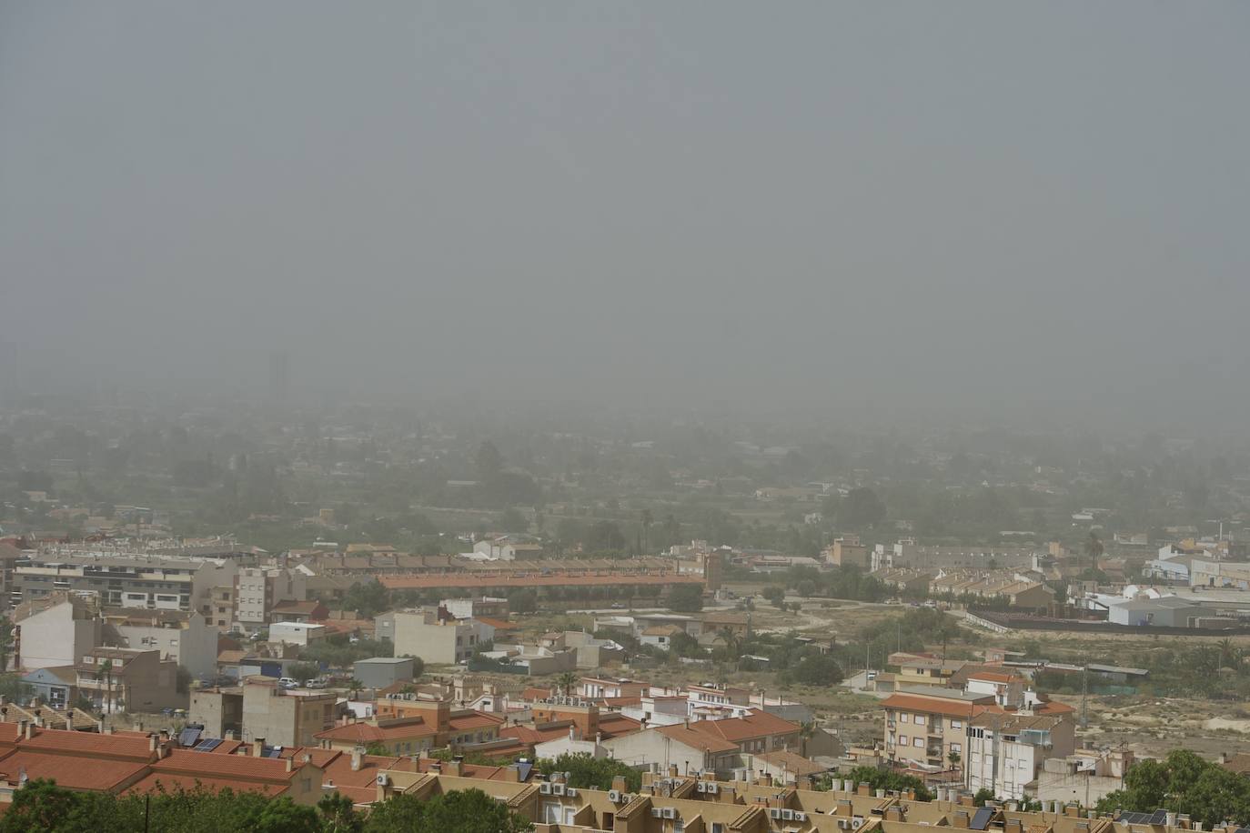 Episodio de contaminación atmosférica en Murcia por una masa de aire subsahariano