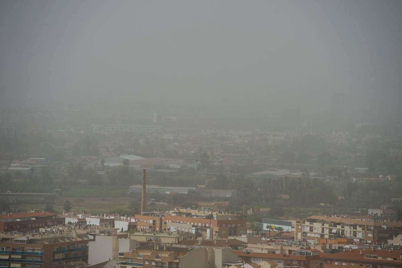 Episodio de contaminación atmosférica en Murcia por una masa de aire subsahariano