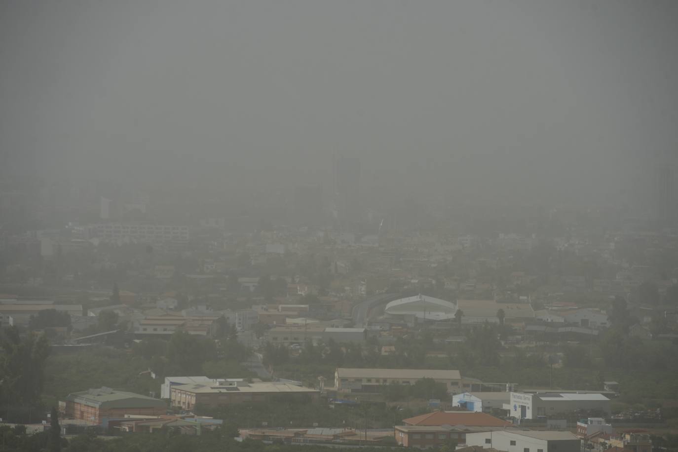 Episodio de contaminación atmosférica en Murcia por una masa de aire subsahariano