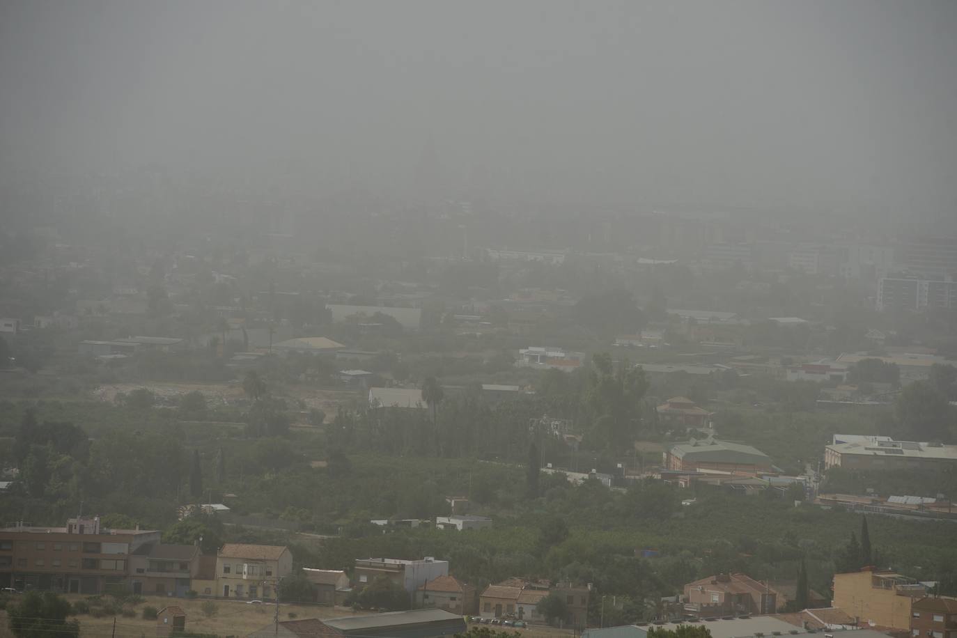 Episodio de contaminación atmosférica en Murcia por una masa de aire subsahariano