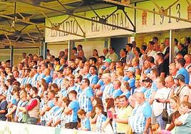 Estado de la grada de El Rubial el pasado sábado en el choque ante el Manchego.