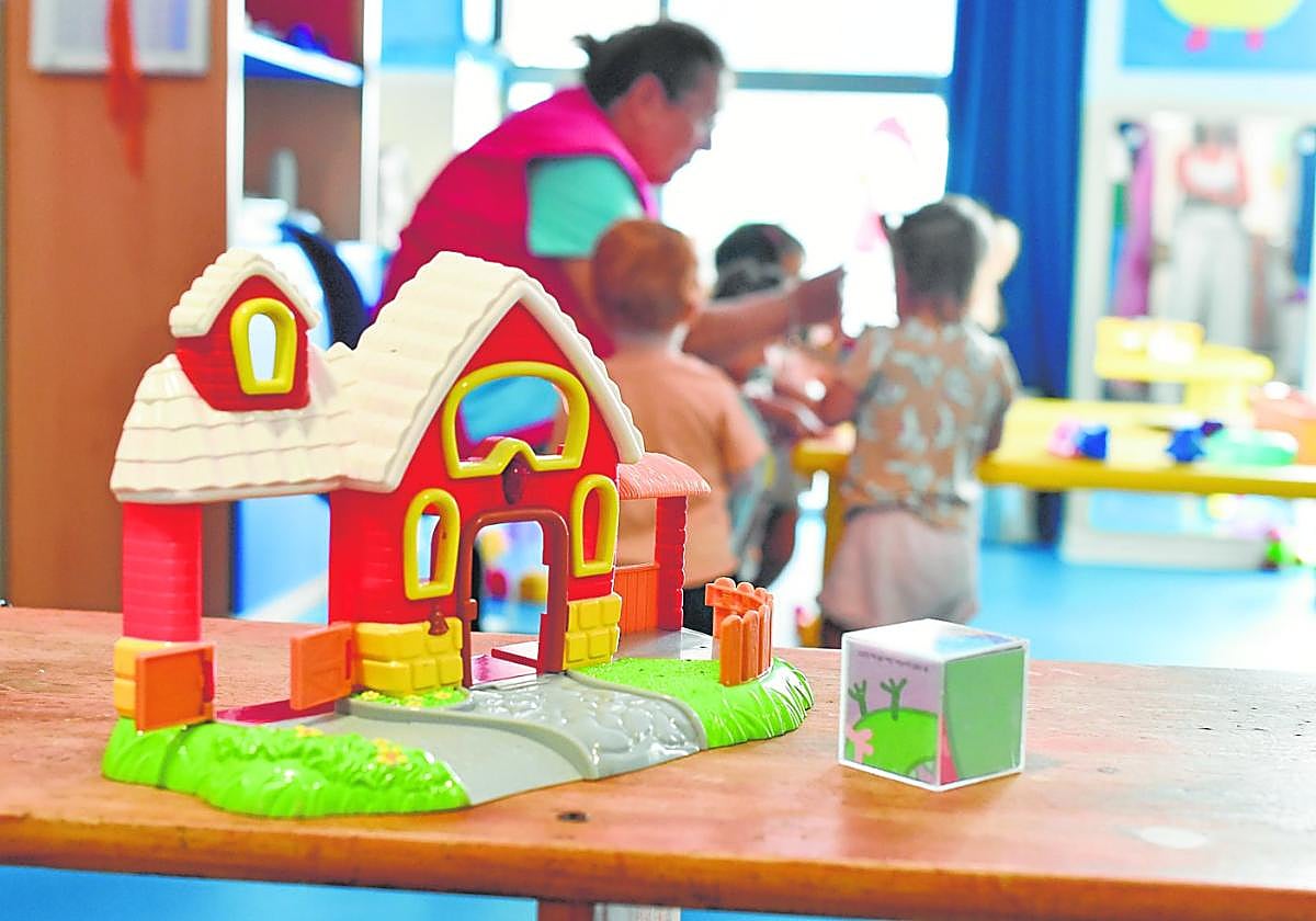 Primer día del curso, ayer, en la escuela infantil municipal de La Paz.