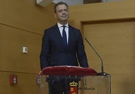 El portavoz y consejero de Presidencia del Gobierno regional, Marcos Ortuño, este jueves.