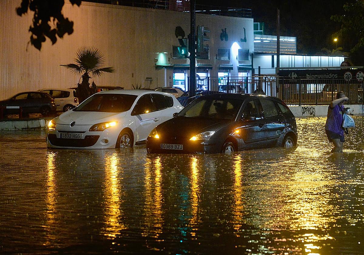Calles inundadas en Murcia tras la última tormenta.
