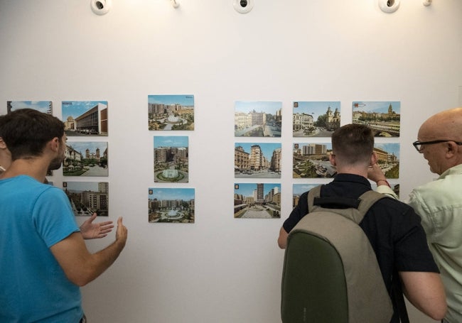 Conjunto de postales, redimensionadas, donde el espectador puede reconocer la Murcia del pasado, aún en nuestros recuerdos, por cortesía del Laboratorio de Investigación Fotográfica de la UMU.