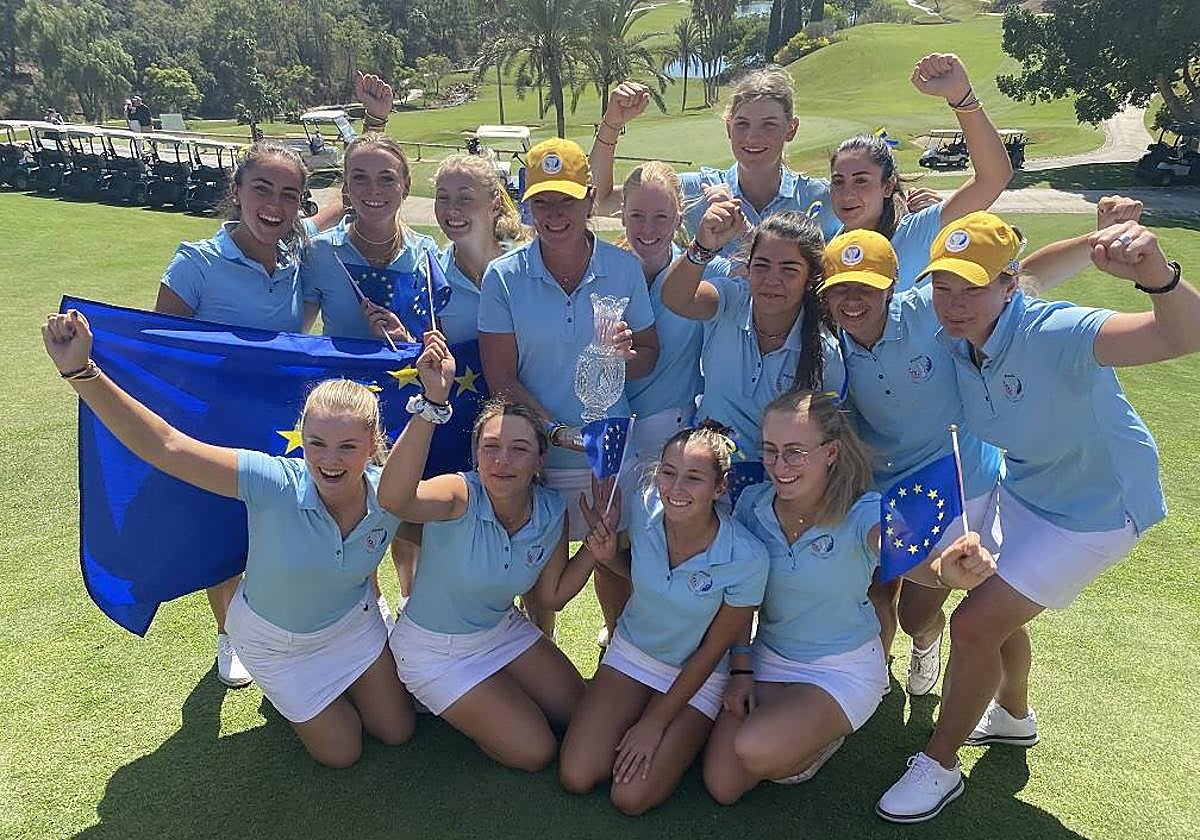 Las jugadoras del equipo europeo tras ganar la PING Junior Solheim Cup