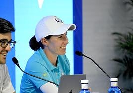 La navarra Carlota Ciganda durante la rueda de prensa.
