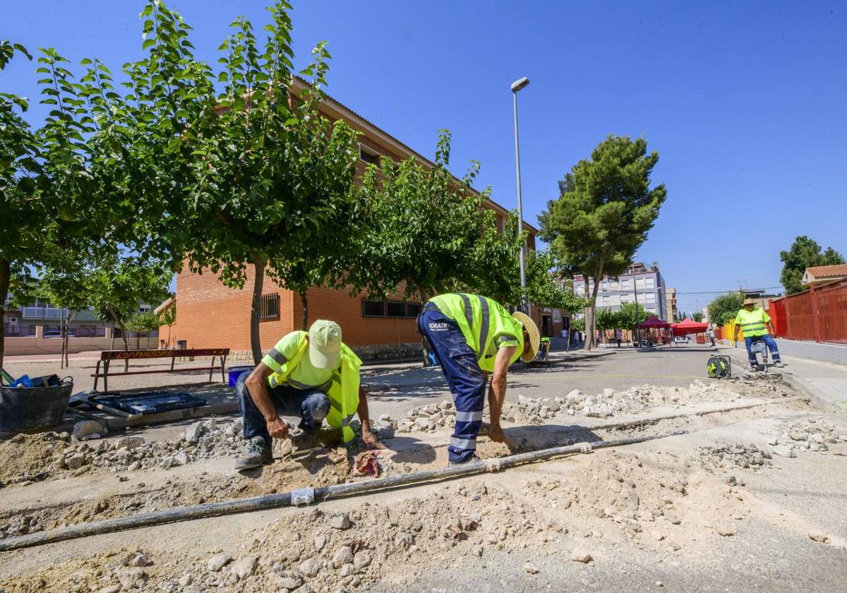 Obras en el colegio, hace dos veranos.