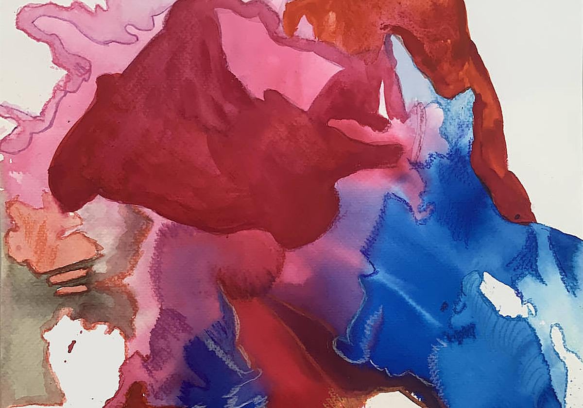 Imagen principal - 1. En sus últimos trabajos Paulina Real extrae aprendizajes útiles del estudio de la naturaleza y de su forma de crear materialidad. 2. «Según el físico Gerd Binnig, la naturaleza es creativa y, como el hombre, es capaz de producir cosas nuevas continuamente», recuerda Paulina Real. 3. El rojo innato de Paulina Real. Dice la artista ciezana que «la auténtica creadora libre y espontánea es la propia naturaleza».