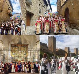 Varias imágenes de la participación de Caballeros y Damas de Navarra en las Fiestas Medievales de Artajona