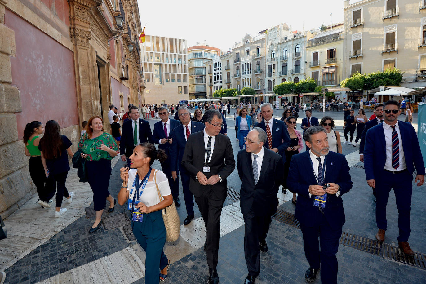 Las imágenes de la llegada de la comitiva de los países miembros de la UE a Murcia