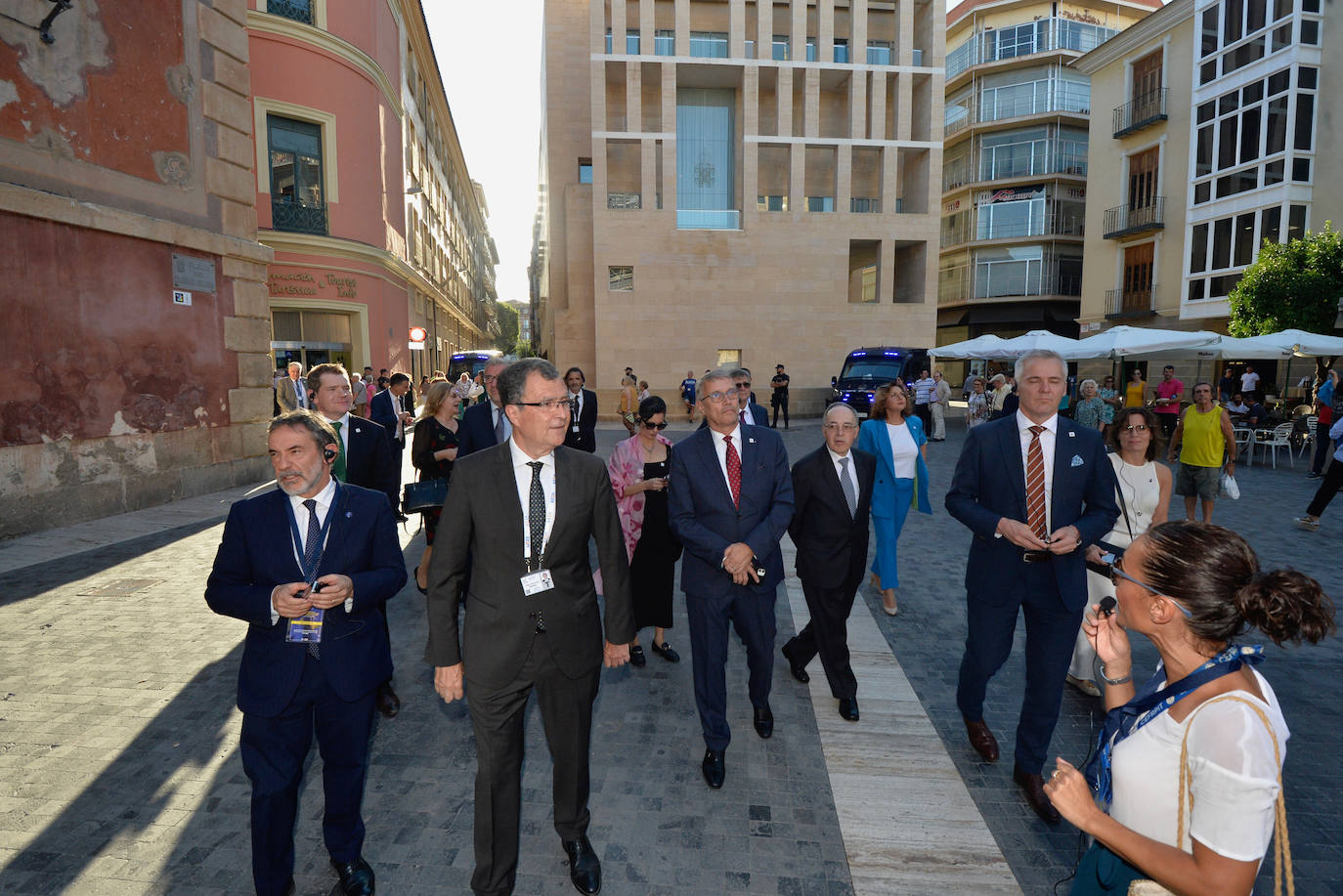 Las imágenes de la llegada de la comitiva de los países miembros de la UE a Murcia