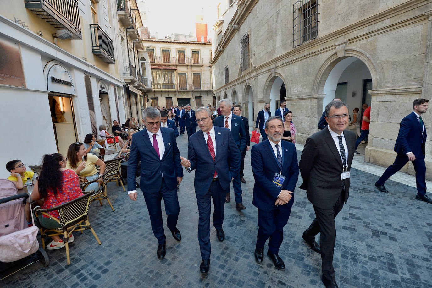 Las imágenes de la llegada de la comitiva de los países miembros de la UE a Murcia